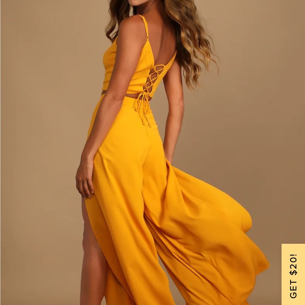 Mustard Lulu’s 2-piece jumpsuit